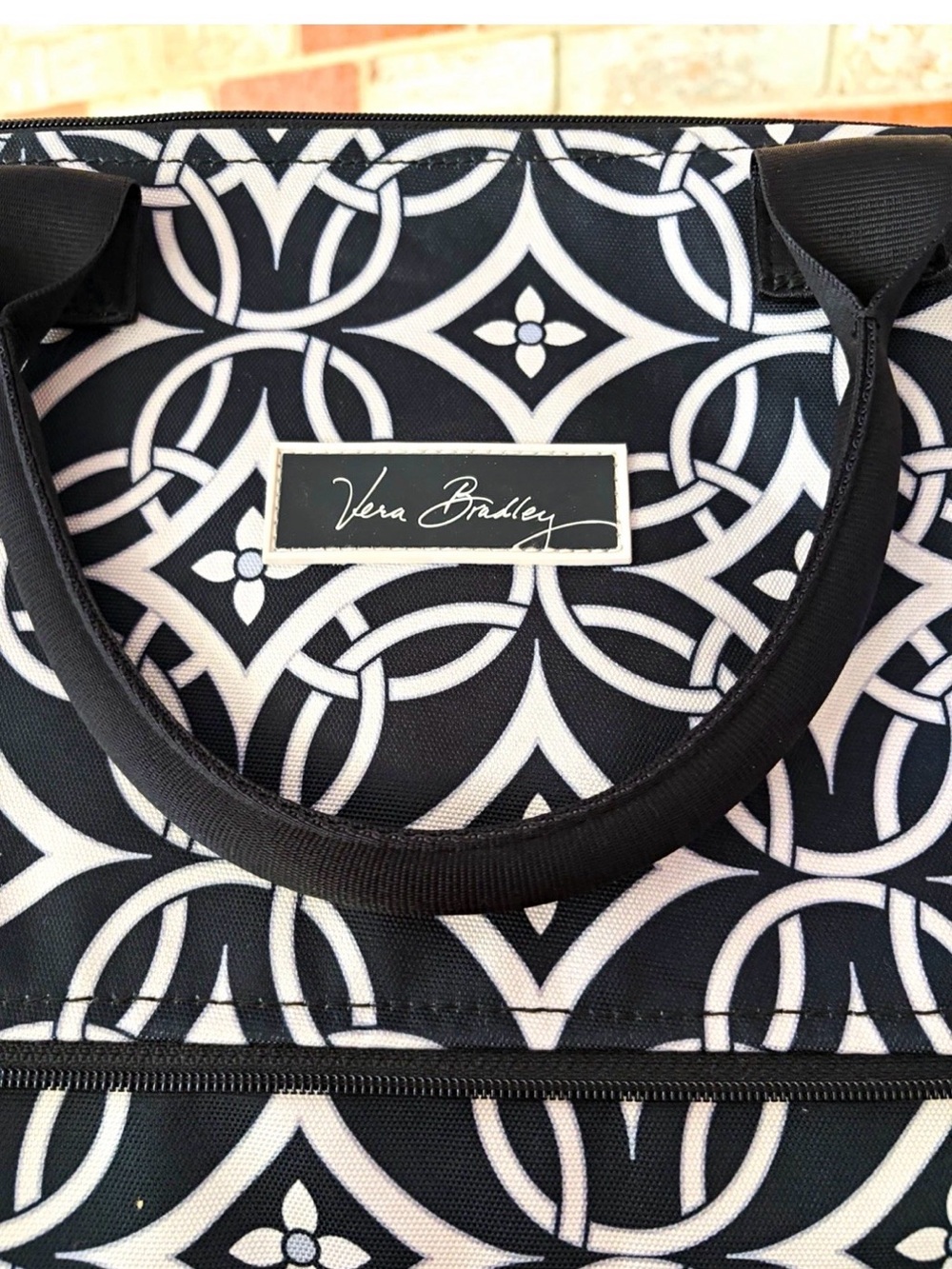 Vera Bradley Black & White Interlocking Geometric Tote